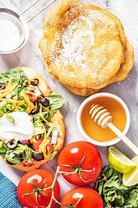 19K views · 101 reactions | Fry Bread is a beloved tradition in the United States. Serve it up savory as Navajo Tacos or go the sweet side and serve it up with a little honey butter and powdered sugar. https://thestayathomechef.com/authentic-indian-fry-bread/ | Recipes | Facebook