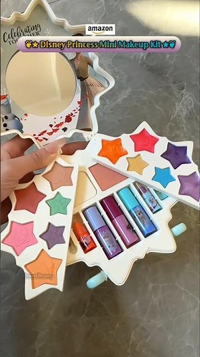 Disney Princess Mini Makeup Kit👸🏼🍒| Comment 'Link'🔗 #ornatebeauty #makeupkit #viralshort