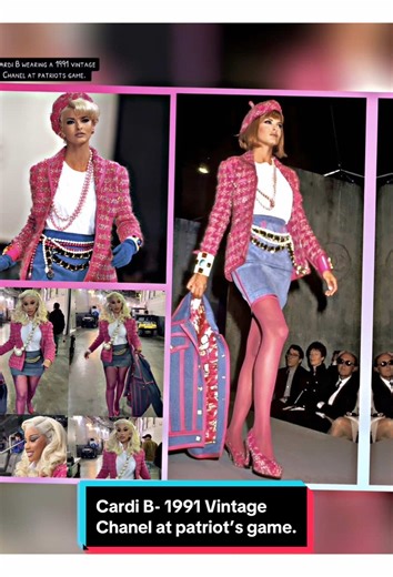 Cardi B is seen wearing a Vintage Chanel F/W 1991 at Patriots Game #cardib #fashion #vintagechanel #runway #trending Like and Follow For More ✨