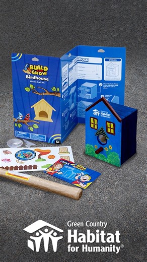 Join us Saturday, October 18, from 10 am - 2 pm at the Gathering Place for our free Bird House Build event. We’ll be set up near the Boathouse with easy-to-assemble kits the whole family can enjoy.* Take your birdhouse home and give local birds a safe, cozy place to nest this winter. While you’re there, stop by our table to meet Green Country Habitat’s Homeowner Services team! Learn more about our homebuyer program and how you can support Habitat’s mission of building homes, community, and hope 