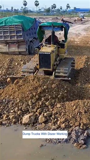 KUMATSU D31P Dozer Pushing Stone Land #shorts3782