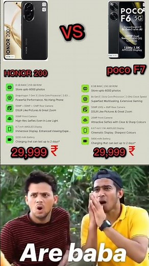 poco F6 5g vs HONOR 200 5G best compireson reviews unboxing #viral #shorts 💯 💢