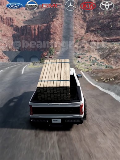 A car against an obstacle with a load of 1400KG Prt04 #ford #mercedes #toyota #nissan #gmc