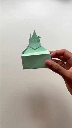ORIGAMI BOX WITH CRANE EFFECT MADE OF PAPER - TUTORIAL #origami #paperart #folding #viral
