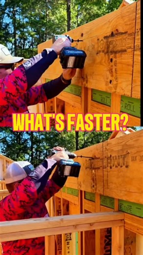 Thoughts? Drill or Impact? Driving @strongtie 5" SDWS Timber Screws through 1 3/4" x 14" @pacific_woodtech LVL. . I posulate that it doesn't matter when you look at the total installed time that the drill will drive faster per screw. I definitely prefer the quiet of the drill. . #framing #framer #huberpartner #makitatools | awesomeframers