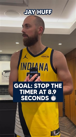 32K views · 190 reactions | Jay Huff tries to stop the timer at 8.9 seconds ⏱️ | Indiana Pacers | Facebook