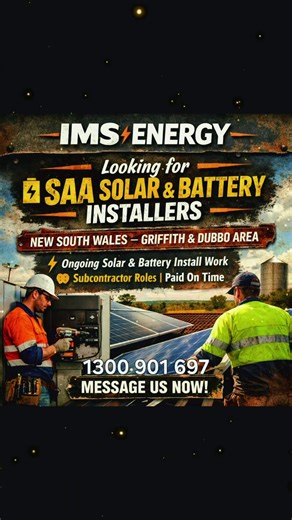 SAA Solar & Battery Installers Wanted – Real Work, Paid On Time. Let’s Go!💪#imsenergy