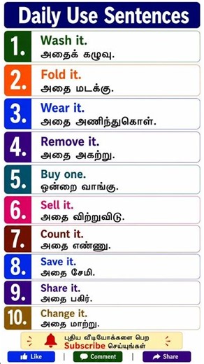 Daily Use English Sentences in Tamil | Spoken English for Beginners #Shorts