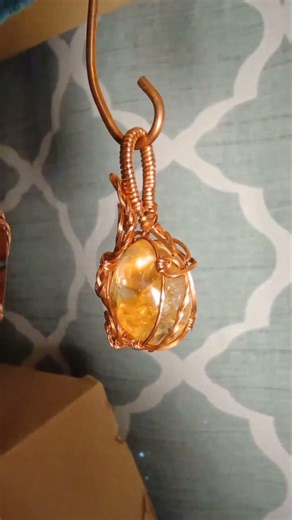 Pretty Little Citrine Wire-wrapped Pendant (Handmade)