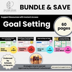 Goal Setting Resources ADHD Support Autism Helper Growth Mindset Worksheets CBT