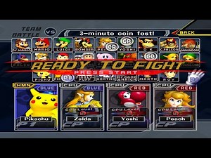 Pikachu & Zelda VS Yoshi & Peach | 3 Min Coin | Super Smash Bros Melee Fight 249