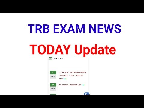 TRB EXAM NEWS/TODAY SGT Reserve list 2026/TRB