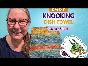 Easy Knoooking Dish Towel | Garter Stitch KNOOK Tutorial for Beginners