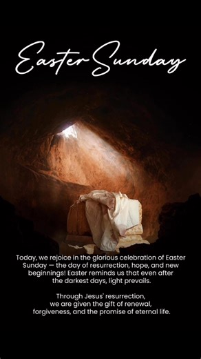 Happy Easter Sunday! Today, we celebrate the resurrection of Jesus...