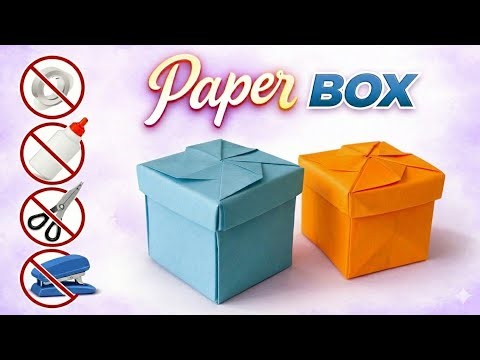 No Glue No Scissors Paper Gift Box 🎁 | Easy DIY Paper Box at Home