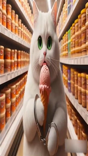 القطة الصغيرة تكتشف سحر الآيس كريم لأول مرة🍦😿 #cat #shorts #viral #tiktok