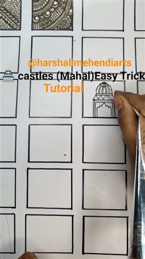 Easy Trick to draw castle ‪@HarshaliMehendiArts‬