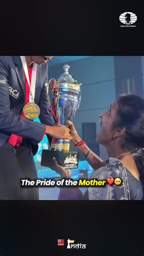 What a proud moment for the mother ❤️ 2 time Grand Swiss Champion @chessvaishali 😍❤️ edit: @abhyudaya_raam #chess #chessbaseindia #vaishali | ChessBase India