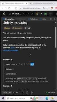 3818. Minimum Prefix Removal to Make Array Strictly Increasing | Editorial | Leetcode #trending #dsa