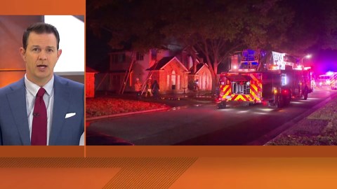Arlington fire crews battle house fire overnight