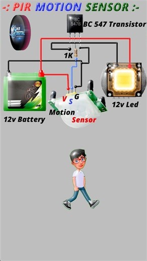 pir sensor wiring #experiment #dia
