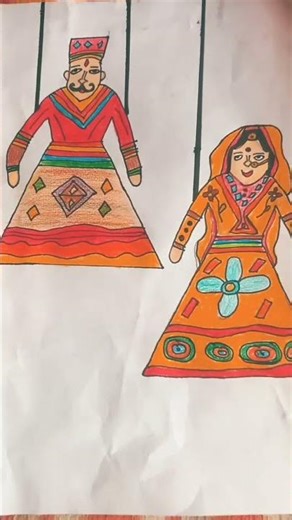 kathputli drawing #rajasthani