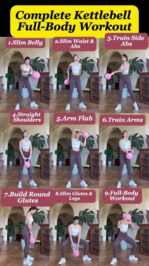 Kettlebell 9-Grid Full-Body Shape—6 Months of Training for Beginners #abs #exercise #sports