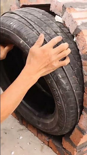 DIY wood stove from old tires