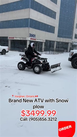 200cc ATV with Snow Plow – Ready to Work! ❄️💪 Price: $3,499 This powerful 200cc ATV comes fully equipped with a heavy-duty snow plow, making it the perfect machine for clearing driveways, parking lots, cottages, and private roads. Built tough and easy to operate, this ATV is reliable, efficient, and ready to handle winter like a pro. Features: • Strong 200cc engine for dependable performance • Heavy-duty front-mounted snow plow included • Electric start for easy cold-weather use • Automatic tra