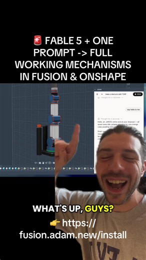 Fable 5 one-prompt mechanical assemblies in Fusion & Onshape
