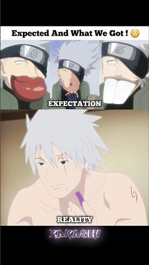 Kakashi Face Reveal: Expected vs Reality! 🤯 #Kakashi #Naruto
