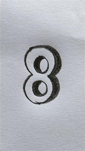 Easy 3D Number 8 | #3d #3dart #3dletterdrawing #3dnumbers #alphabet #ytshorts #shorts #art