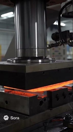 A large industrial hydraulic press machine