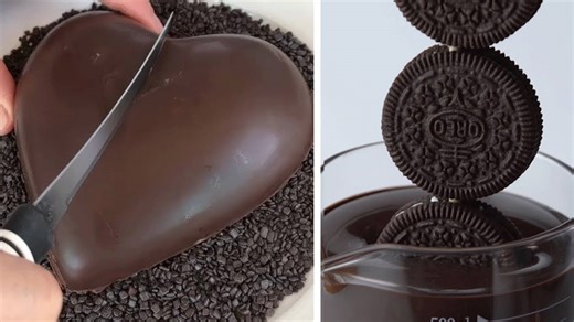 Chocolate Heart & Oreo Dip Dessert | Satisfying Cake Compilation