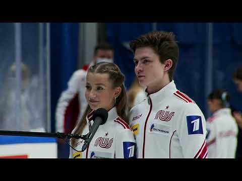 Winner Interview -Ice Dance Vasilisa Kaganovskaia/Valeriy Angelopol RUS #JGPFigure