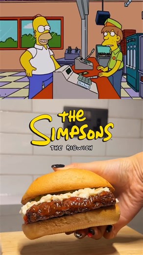 Sharmaine Siu on Instagram: "The Ribwich from the Simpsons MORE RECIPES IN BIO 🧄 What should I make next? #cooking #recipe #animation #cartoon #easyrecipes #homecooking"