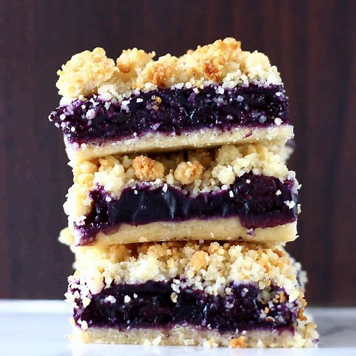 Gluten-Free Vegan Blueberry Crumble Bars - Rhian's Recipes