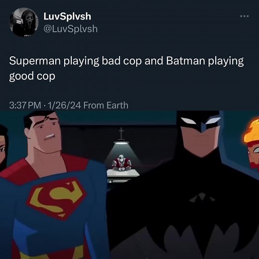 Batman and Superman Good Cop Bad Cop Scene