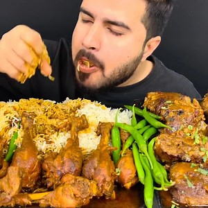 397K views · 11K reactions | ASMR; EATING SPICY CHICKEN CURRY SPICY MUTTON CURRY | Eating ASMR | Facebook