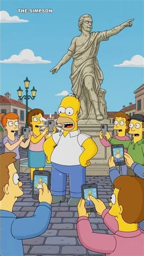 Tourist Forgot the Real Sculpture #thesimpsons
