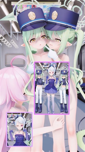 [Blue Archive] 신비로운 기차 | Hoshino, Hikari, Nozomi, Hina [MMD]