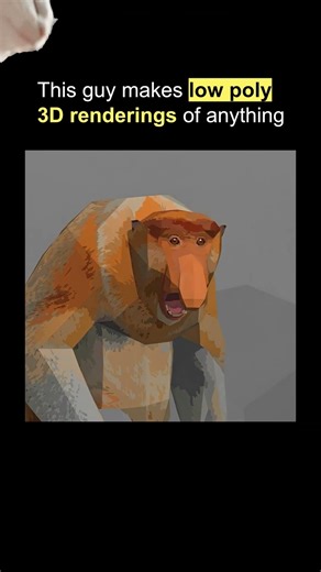 Low Poly Rendering | Monkey 2