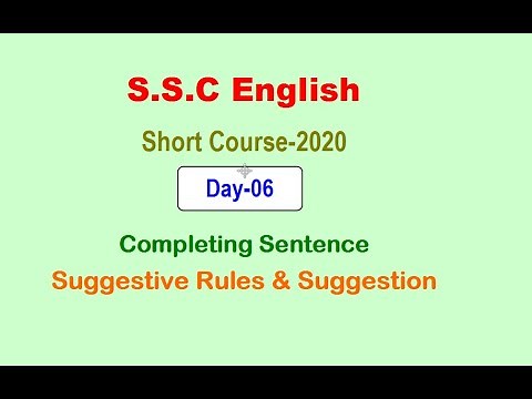 Completing Sentence | Day-06 | S.S.C Short Course-2020