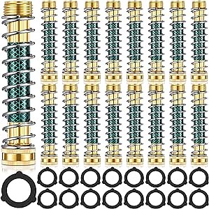Gisafai 16 Pack Garden Hose Extension Adapter Flexible Kink Protector with Coil Spring and Washer Outdoor Connection Water Extender for Home Parts Supplies (MUL-Gisafai-6594)