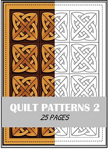 Quilt Pattern Coloring Book 2 : 25 Bold Designs (PDF Printable Download)