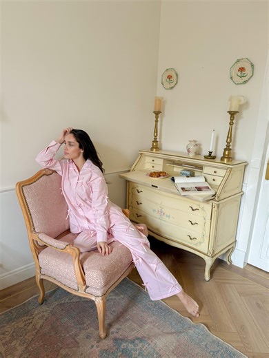 Cotton Pyjamas, Pink Pyjamas, Pink Pjs for Women, Pink Pajama Set With Trousers, Womens Pajamas, Nightwear Sleepwear, Cute Pyjamas - Etsy UK