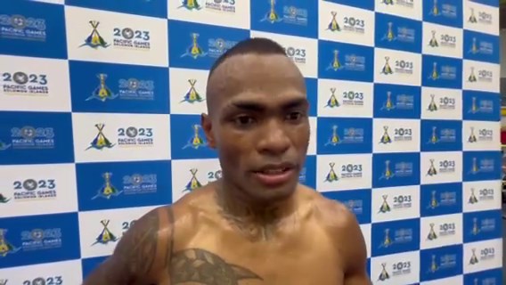 Team Fiji boxing captain Jone Davule won his semi-final bout against Solomon Islands. #sol23pacificgames #PacificGames2023 | Fiji One