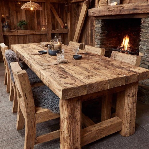 Handmade Wooden Dining Table, Walnut Solid Wood Table, Custom Kitchen Furniture, Rustic Modern Home Decor - Etsy