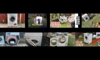 Mix of 8 videos from youtube : Washing Machine Destruction