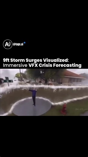 Al News | Technology | Artificial Intelligence on Instagram: "Researchers are using advanced VFX and AI simulations to visualize 9-foot storm surges with striking realism. These immersive forecasts help cities prepare for climate disasters before they happen, turning data into life-saving visuals. Do you think AI simulations can actually help prevent real-world crises?"